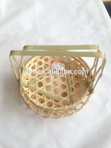 natural bamboo basket with handles