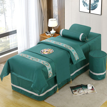 Cotton Linen Beauty Salon Equipment Bedding Sets - 4 Piece Set: Ideal for Spa Decoration and Bedding Needs