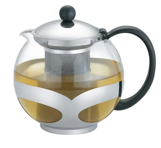 round glass teapot, glass teapot with stainless lid,kettle with plastic handle