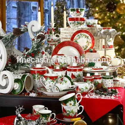 7.5 Inches Fine New Bone China Gold Rimmed Porcelain Christmas Plate