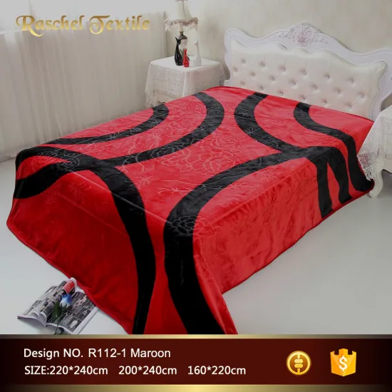 Ship to Spain 100%polyester raschel Blanket,Bepla Style