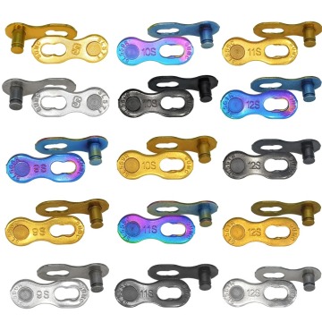 SUMC Chain Missing Link 6/7/8/9/10/11/12 Speed Silver Gold Rainbow Reusable Chain with Magic Clasp for Bicycle Repair