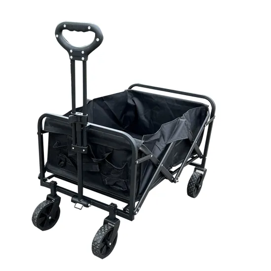 Black Portable Collapsible Heavy Duty Mini Beach Cart for Camping