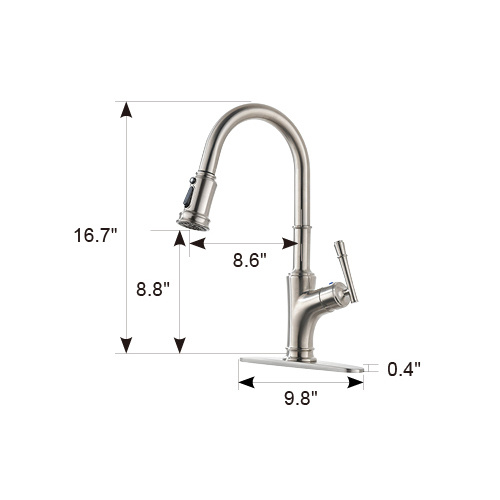 304 Robinet d&#39;eau de cuisine en acier inoxydable