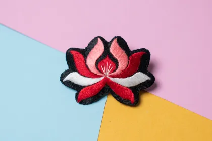 Yi Embroidered Orchid Brooch