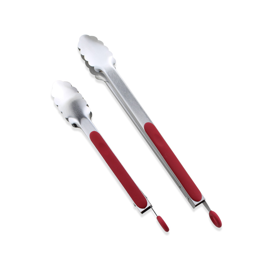 Stainless Steel BBQ Grilling Tongs Locking Kitchen Tongs