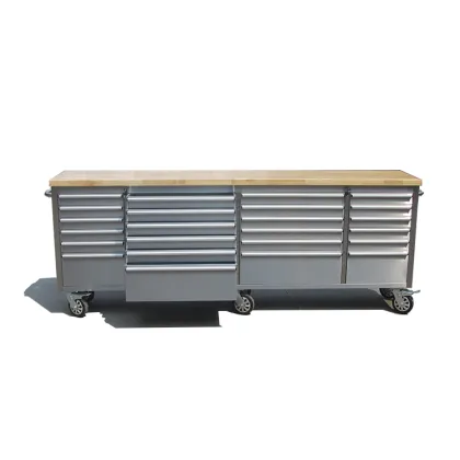 Stainless Steel Tool Cabinet on Wheels - 1996 Toolbox