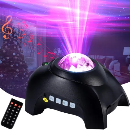 Music Aurora Projector Lamp: White Noise Star Galaxy Night Light for Bedroom
