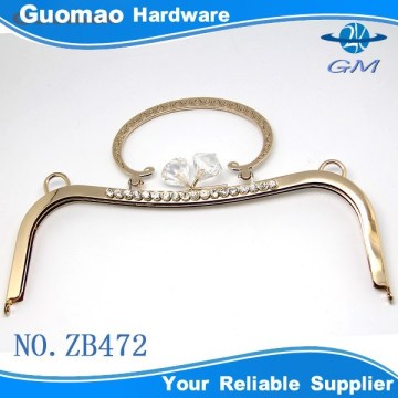 Distinctive zinc alloy with rhinestone bag frames