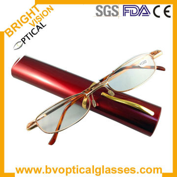 Bright Vision 040 Copper reading glasses with case pen reader