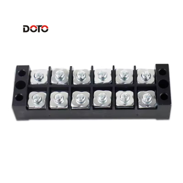 600V 25A Double Row Screw TB Terminal Blocks with Fixed Barrier (3/4/5/6/8/10 Positions)