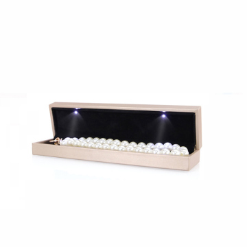 LED Light Gift Box Packaging for Bracelets and Earrings - Round Corner PU Leather Boxes