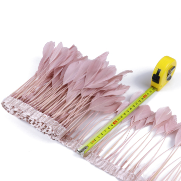 Natural Goose Feathers, 6-8 Inch Dyed Fringe Trim: Ideal for Wedding Crafts and Carnival Costumes