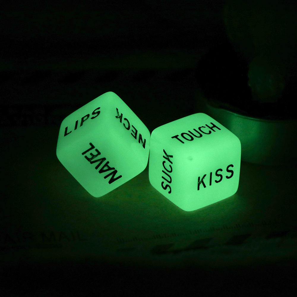 Glow in Dark Love Dice Luminous Gaming Dices Props Toys Adult Toys Lovers Bar Party Pub Drink Prop 2pcs