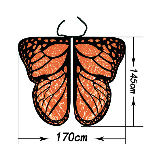 Butterfly Wings Shawl Fairy Soft Fabric for Women Ladies Party Nymph Costume Accessory