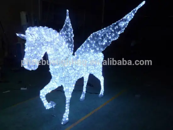 2m flying horse motif light/outdoor horse sculpture lamp