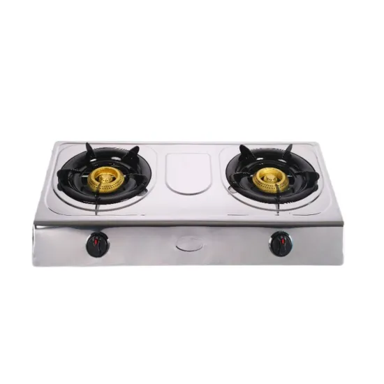 Kitchen 2 Burner Abs Knob With Metal Ring Control Cooktops Household Stainless Steel Stand Gas Stove