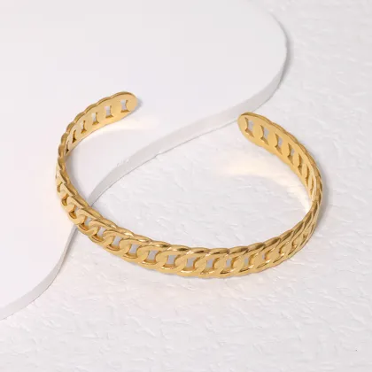 adjustable stainless steel bracelet 18K gold-plated bracelet