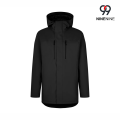 Parka com capuz impermeável com isolamento de comprimento médio para homens