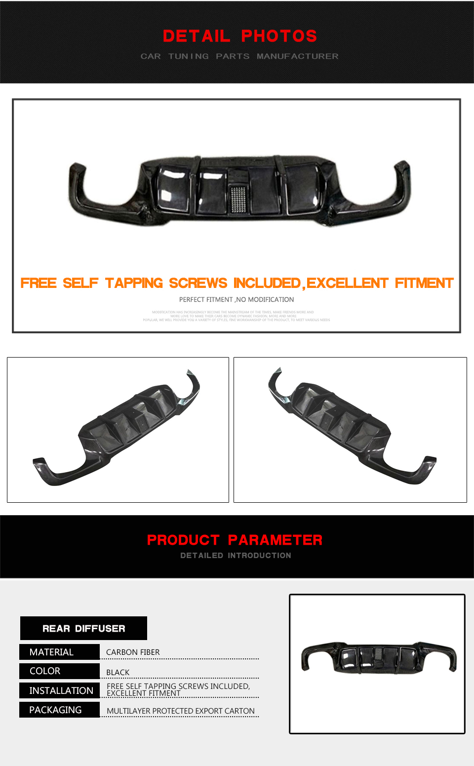 Carbon Fiber Rear Diffuser For Bmw F10 M-tech/m-sport 535i/550i 2010 ...