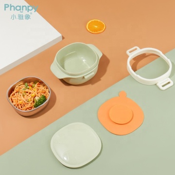 No-Spill Baby Bowls Silicone Feeding Sets With Lid