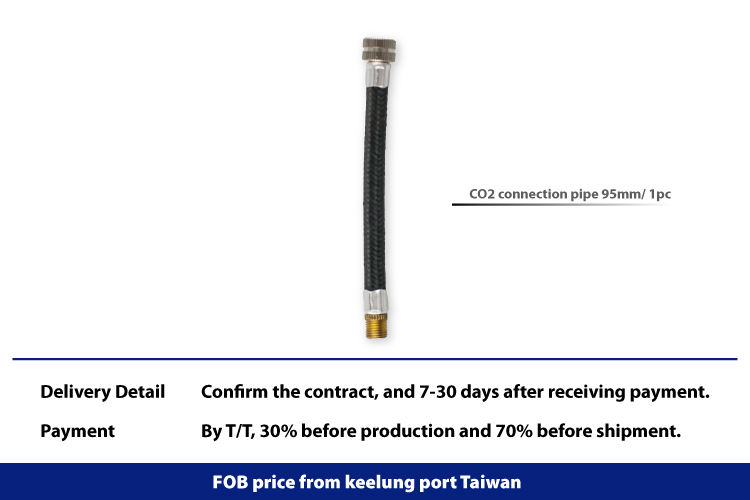 CO2 -Gaszylinderanschlussrohr 95 mm für Adapter & Zylinder