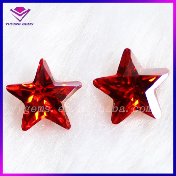 Jewelry Gems Orange Red Color Star CZ Cubic Zirconia Stone
