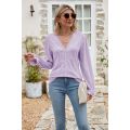 Casual long Sleeves blouse lace t shirt