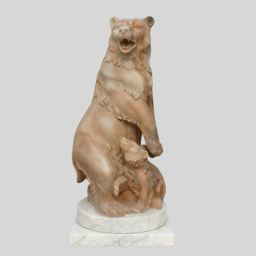 Premium Stone Sculpture of Mother Bear and Cub