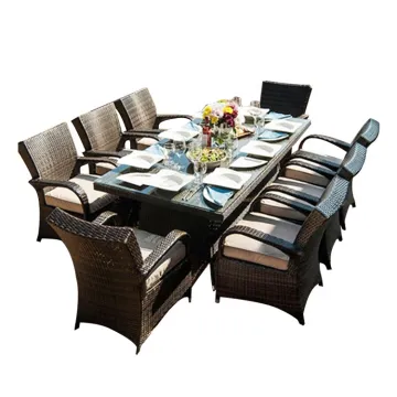 Commercial Aluminium Wicker Garden Patio Bistro Dining Set