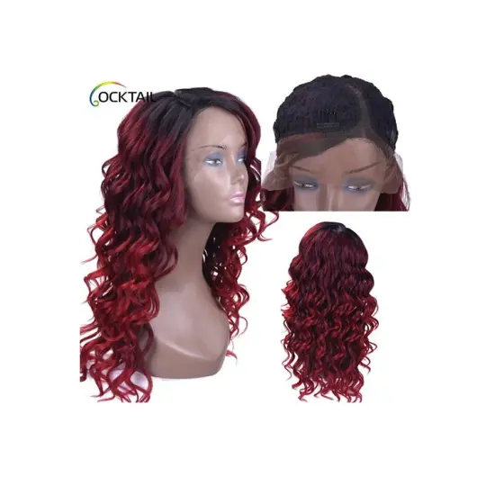 premium heat safe 3 4 synthetic wig private label long side part shaggy wavy ladies synthetic wig