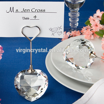 Nice Clear K9 Crystal Heart Diamond Memo Clip With Gift Box For Mother's Birthday Gift