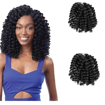 Wholesale Wand Curl Twist Crochet Hair Extensions Solid And Ombre Color Synthetic Fiber Curling Wand Braiding Hair Black Blonde