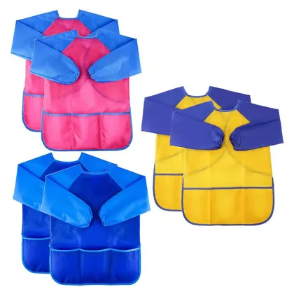 Kids Apron Long Sleeve Waterproof Child Art Apron