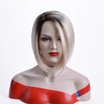 Aishili wholesale ombre wigs remy hair short bob hair silky straight synthetic wigs for women