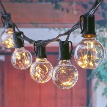 Solar G40 Light String - Outdoor Backyard Patio LED Garland Vintage Copper Wire Solar Lights