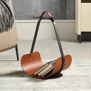 Hot Selling Designer Saddle Leather Coffee Table