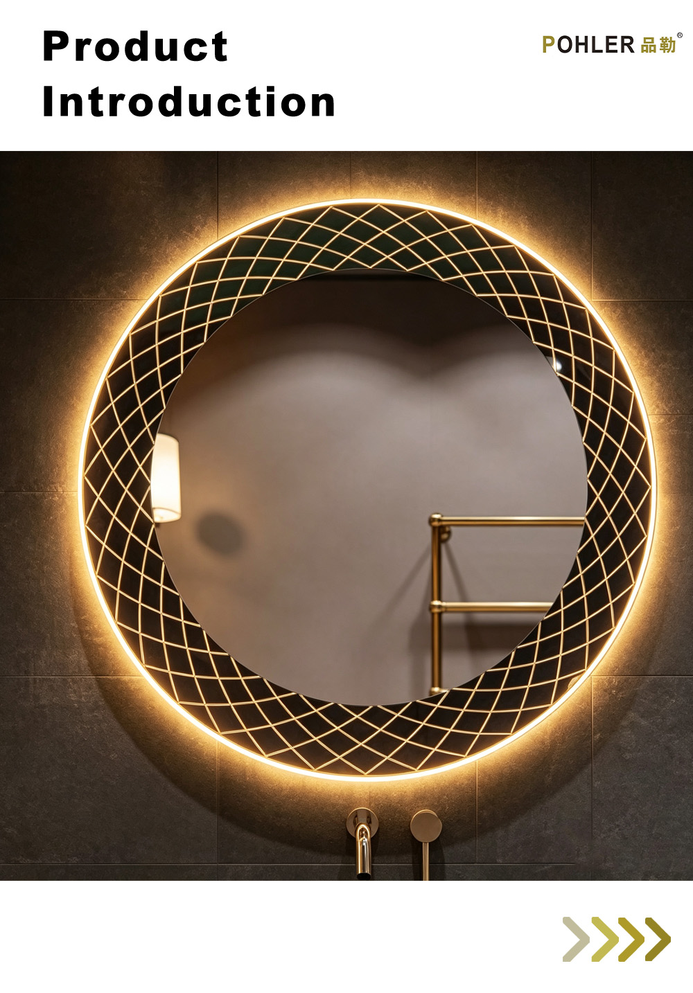 D007 Patterned LED Smart Mirror X
