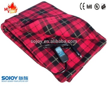 Hot Sale 12V Car Heated Blanket for Car Travel, Red or Grey