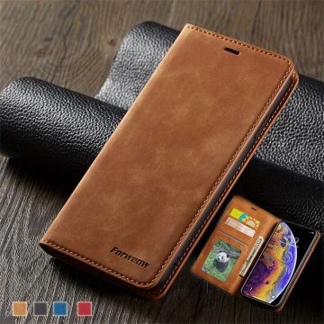 Ultra Thin Suede Flip Leather Wallet Case with Strong Magnet for Multiple iPhone Models