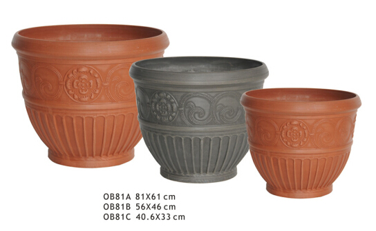 High Quality UV-Protective Eco-Friendly Plastic Derocative Round Flower Pots/ Garden Flower Planter