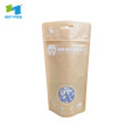 Custom kraft stand up zip pouches packaging with window wholesale