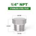 1/4NPT stainless steel plug fitting auto part