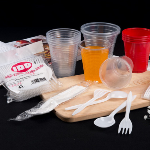 Custom Disposable Plastic Cutlery for Household Use Including Plastic Cup, Plastic Fork, Plastic Knife, Plastic Spoon