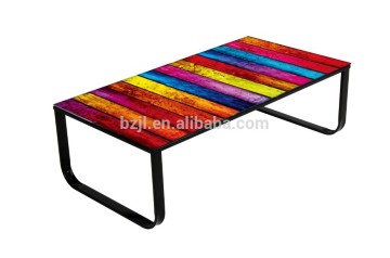 design table glass and metal coffee table glass coffee table with sticking paper