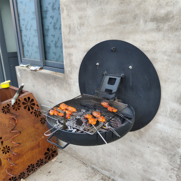 Muur gemonteerde vouwbare BBQ -grill