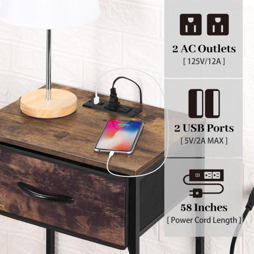 Tablas laterales rústicas de marrón dormitorio