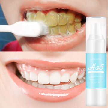 Pasta de dientes blanqueadores de los dientes de Lanthome HA5: extracción de manchas, dientes amarillos iluminados, alivio de mal aliento y reparación de espuma mousse