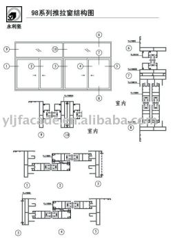 aluminum sliding window 98