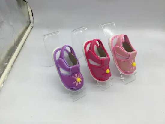 new design infant girl sandal with sound flower